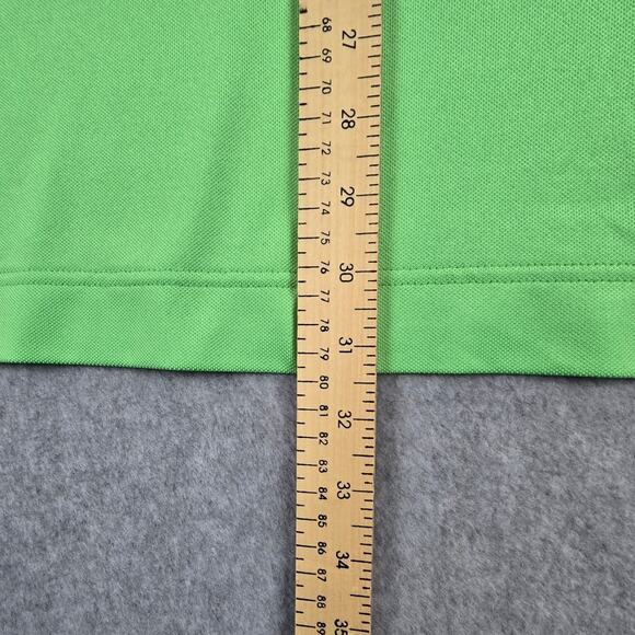 Footjoy Shirt Mens Size Medium Tiburon Naples Green White Polo Athletic Fit - Picture 14 of 15